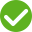 Status icon, green circle and white checkmark