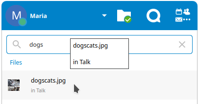 unified search Talk conversations search result