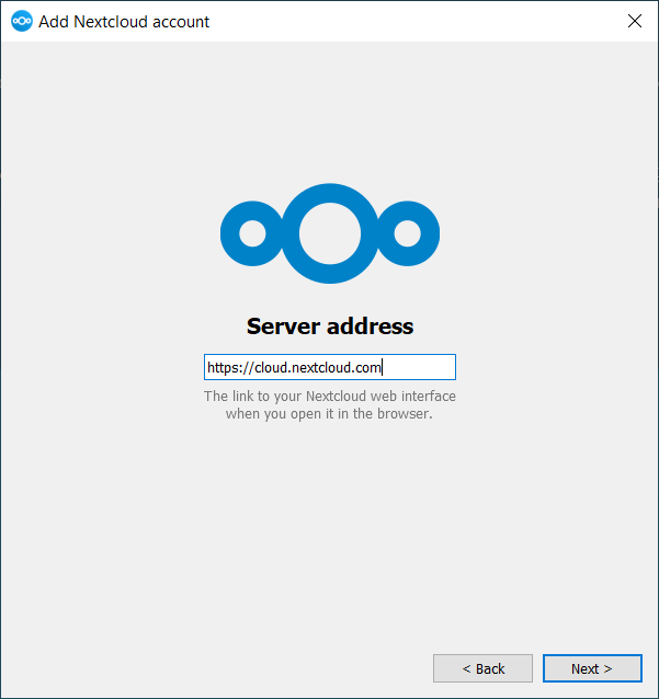 form for entering your Nextcloud login