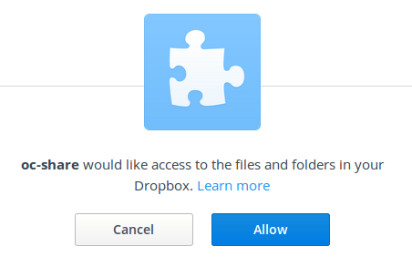 Allow Dropbox access.