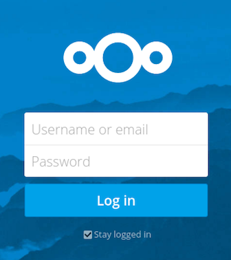 Nextcloud login screen.