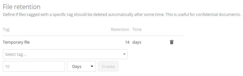 Sample rule to delete files after 14 days.