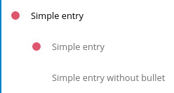Navigation entry with bullet