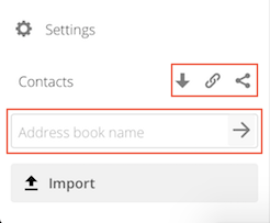 Add address book in the contacts settings