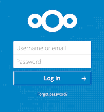 Nextcloud login screen.