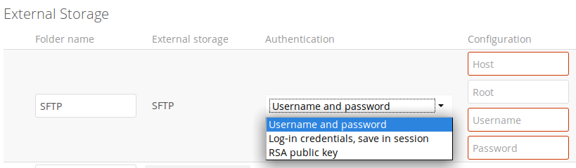 An SFTP configuration example.