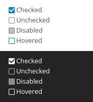 Nextcloud's themed checkboxes