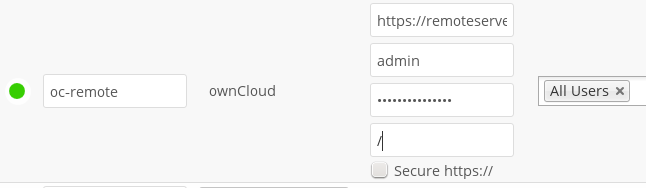 Webdav configuration form.