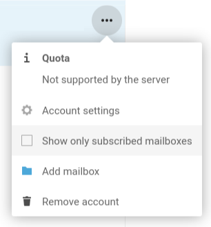 Checkbox in action menu in Mail