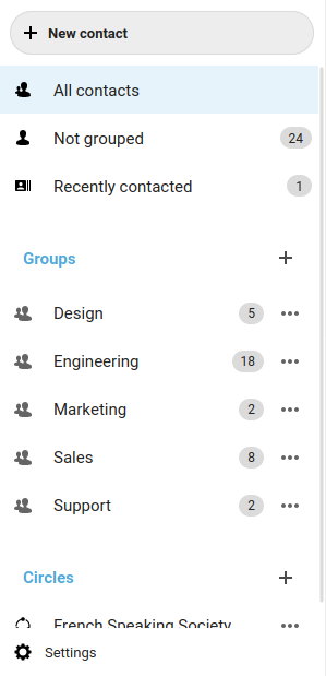 Contacts navigation