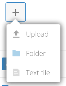 The New file/folder/upload menu.