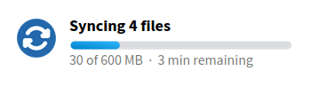 Desktop syncing progress bar