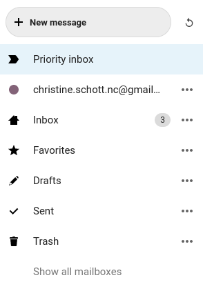 Mail navigation entries