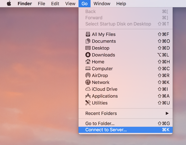 Bildschirmfoto der Eingabe Ihrer Nextcloud-Serveradresse unter macOS
