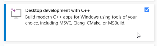 Desktop development with C++