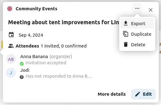 Almost the same image as before, this time as a prompt in calendar: this time the background of the header image is gray (and not white). Near the three dots, there is an x to close the prompt. The icons at the bottom are no more visible.