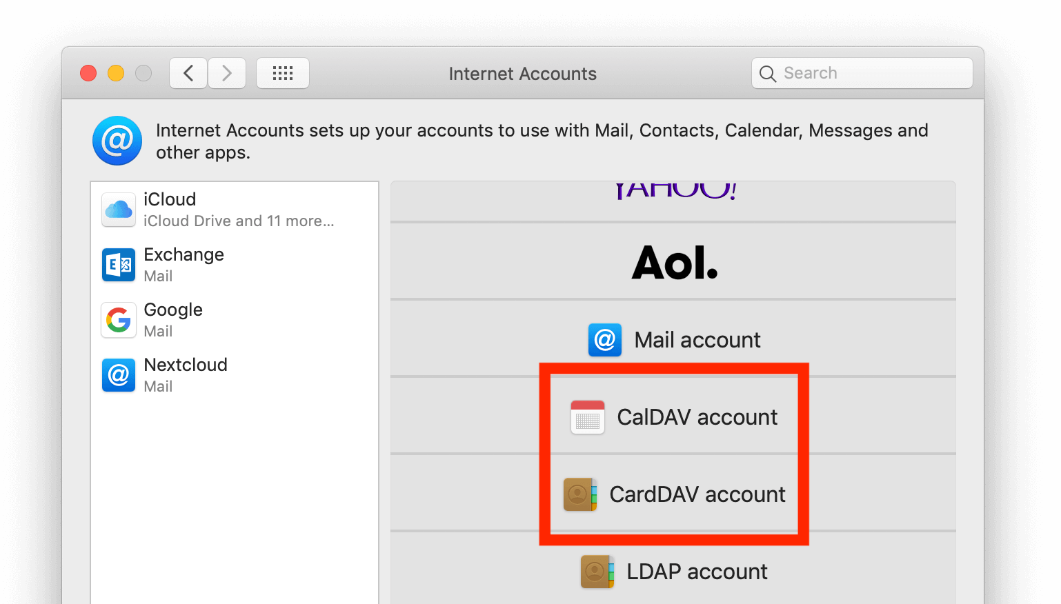 What is a caldav account hitherof