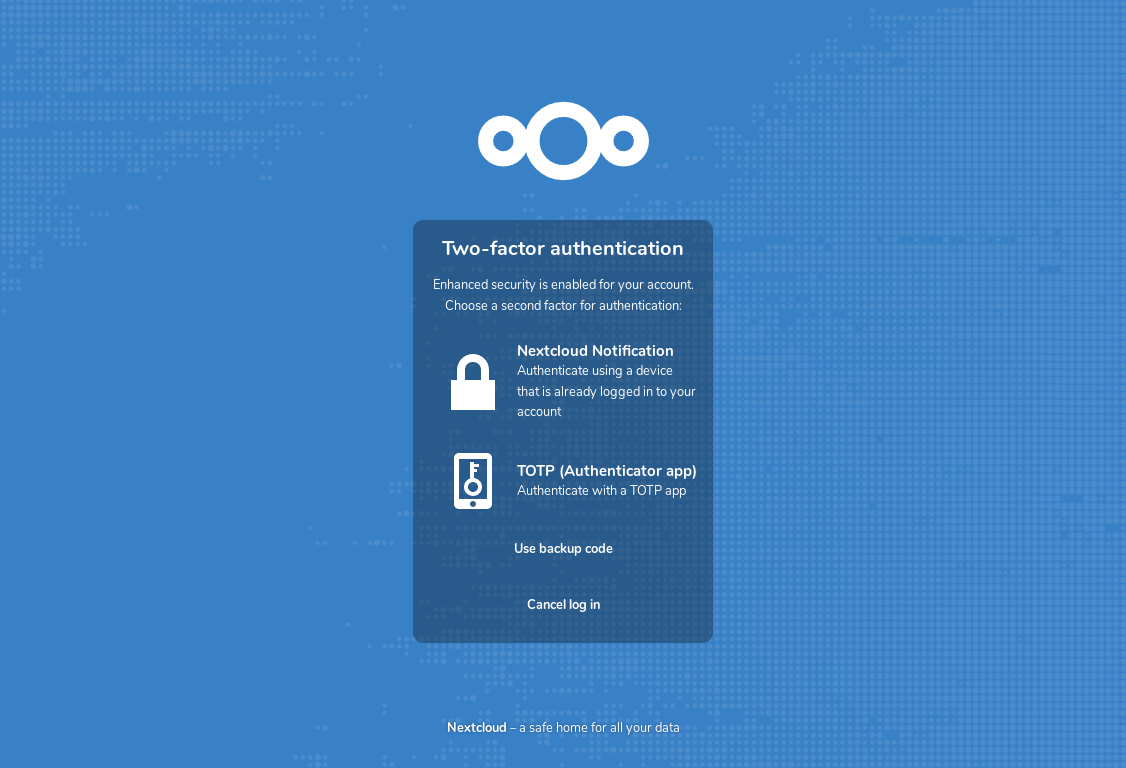 Использование двухфакторной аутентификации — документация Nextcloud latest  User Manual latest