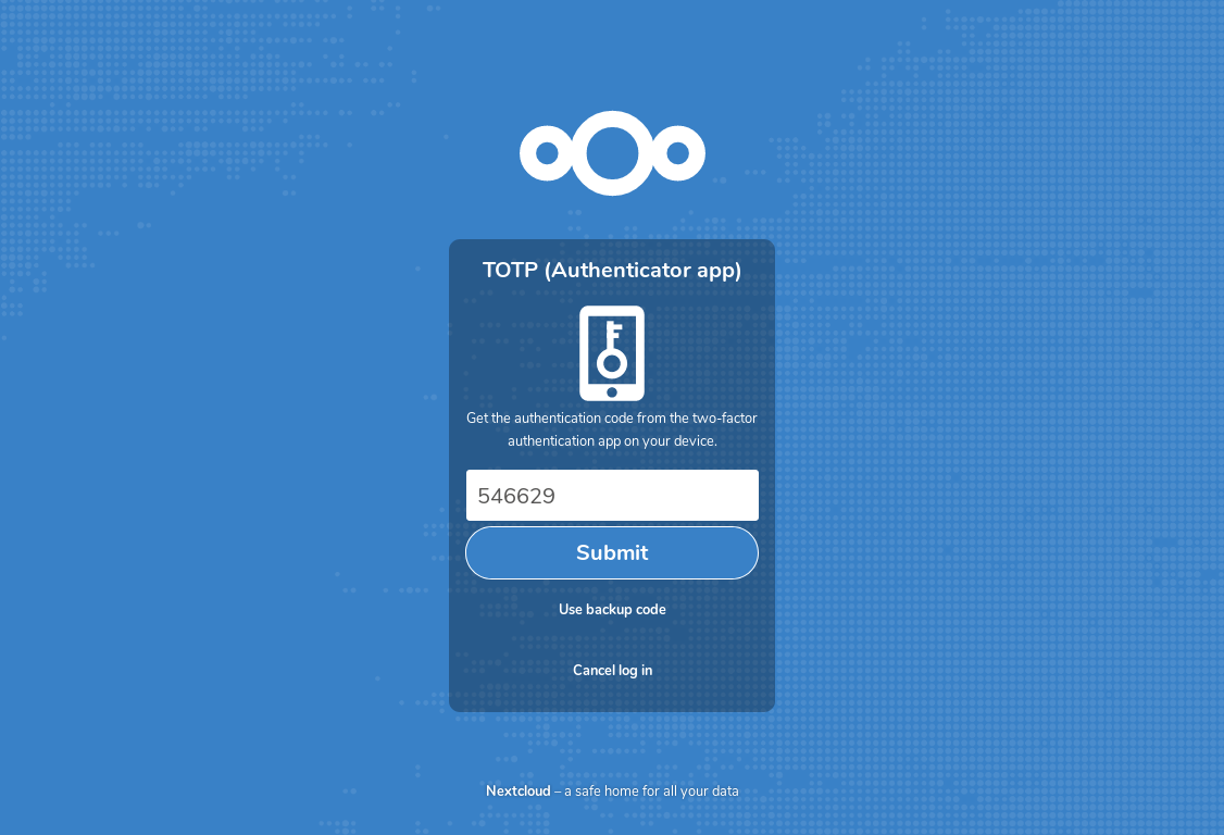 Использование двухфакторной аутентификации — документация Nextcloud latest  User Manual latest