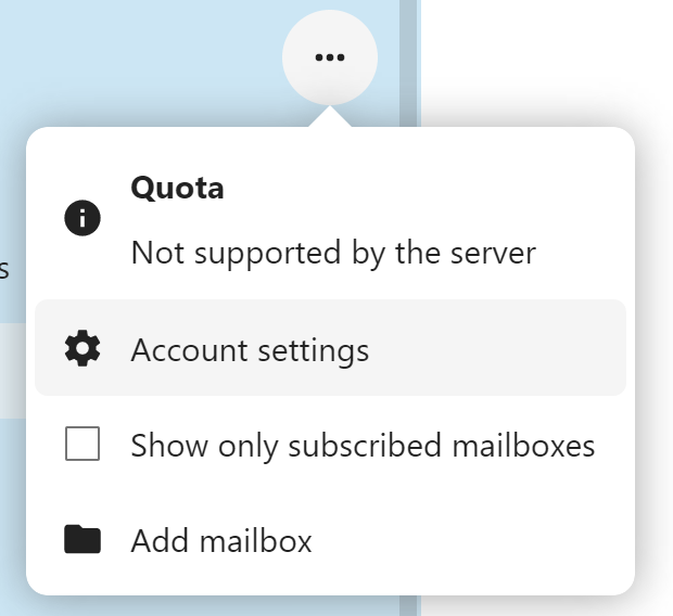 Checkbox in action menu in Mail